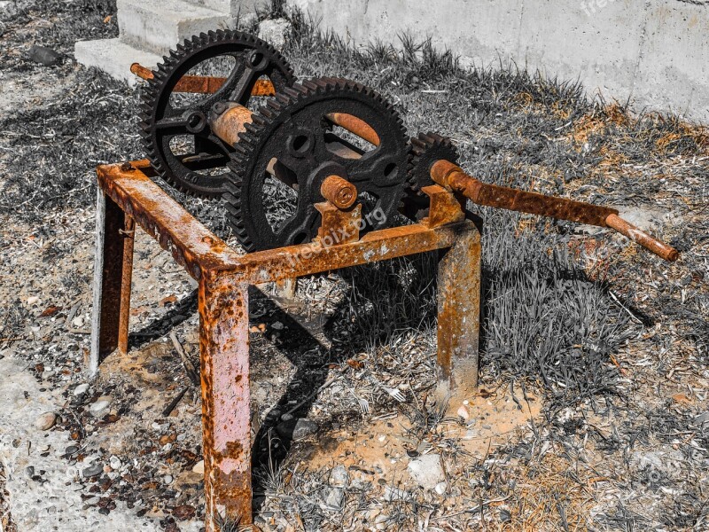 Winch Boat Winch Rusty Aged Weathered