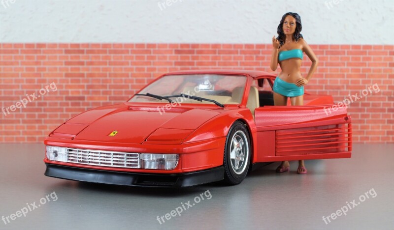 Model Car Ferrari Testarossa Sporty Red