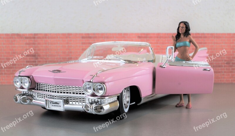 Model Car Cadillac Cadillac Eldorado Pink Auto