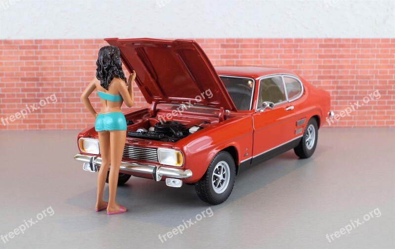 Model Car Ford Capri Model Diorama