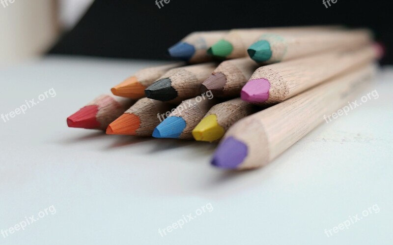 Colour Pencils Colorful Paint Draw Color