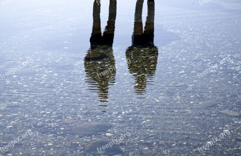 Reflection Shadow Gravel Marine Water