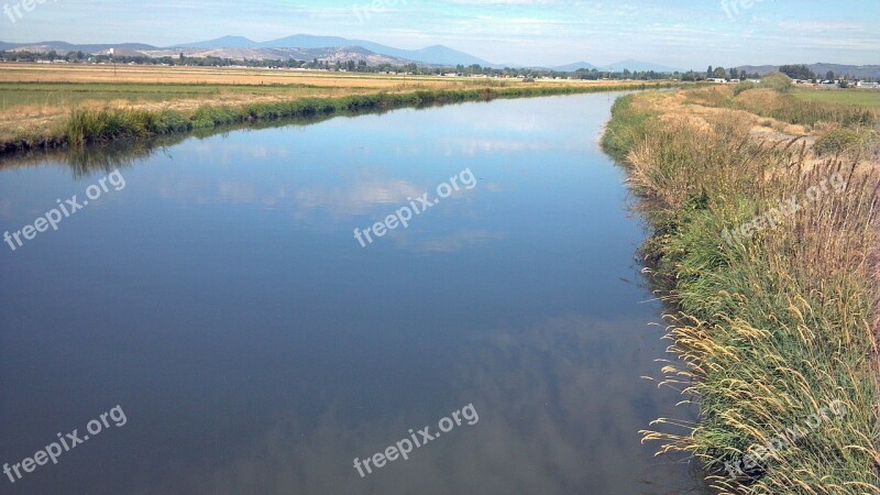 Riverbank Valley Hills Summer Scenic