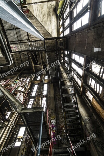 Power Plant Stairs Metal Gradually Architecture