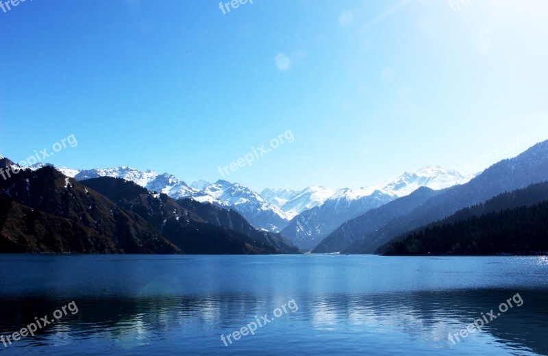 Tianchi Lake Snow In Xinjiang Free Photos