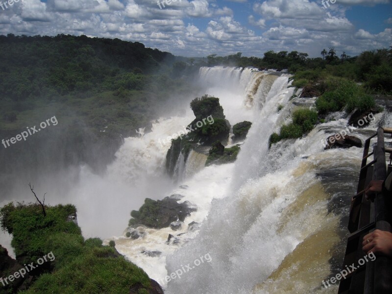 Waterfall Iguazu Elements Nature Free Photos