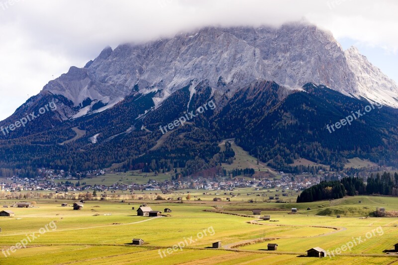 Zugspitze Mountain Summit Sky Landscape