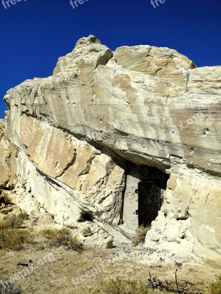 Natural Rock Formation Mine Shaft Wyoming