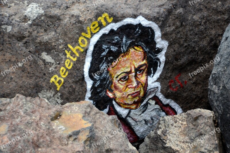 Beethoven Art Stone Grafiti Artwork