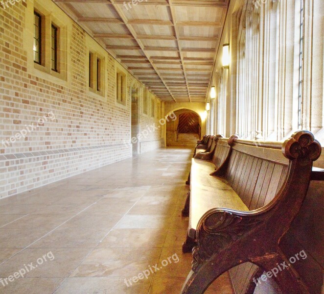 Bench Hall Floor Interior Indoor