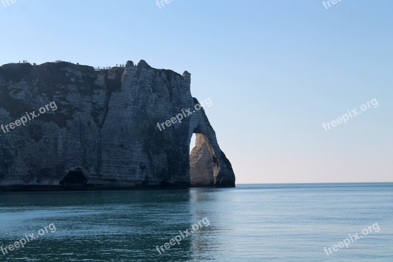 Etretat Breakthrough Rock Sea Normandy Landscape