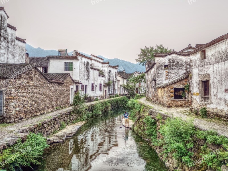 Longmen Fuyang Streams Houses Free Photos