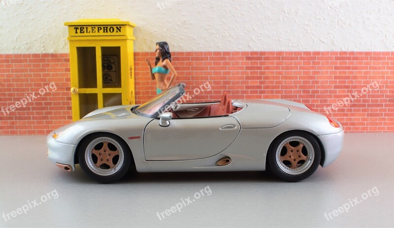 Model Car Porsche Boxster Sporty Silver