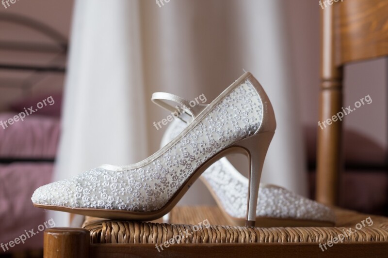 Shoe Bride Wedding Lace White