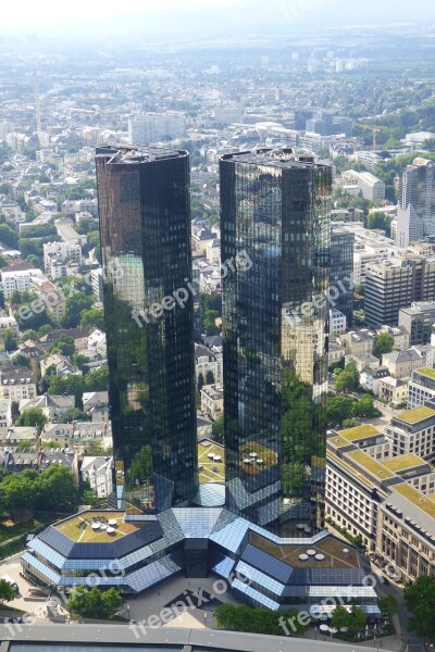 Frankfurt Main View From Viewpoint Two Towers Mirroring Free Photos