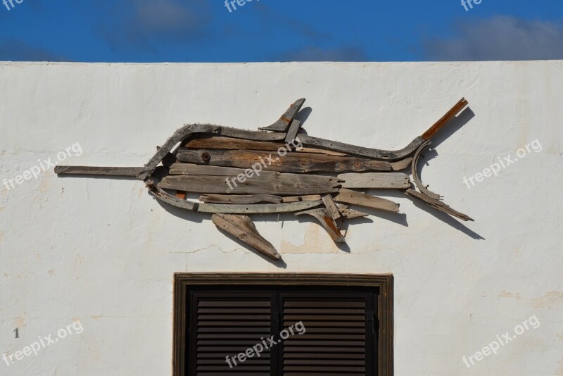 Swordfish Art Sculpture Fish Wood