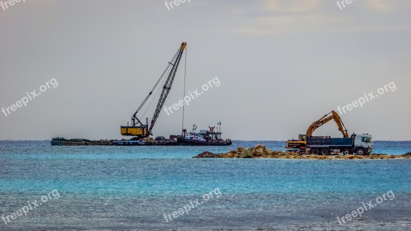 Excavator Truck Dredger Floating Platform Dredging