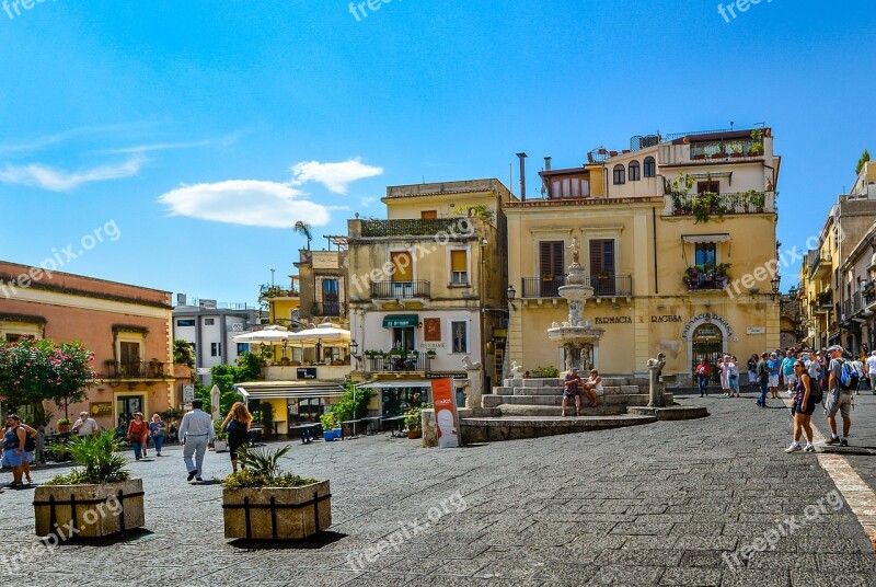 Taormina Sicily Italy Piazza Town