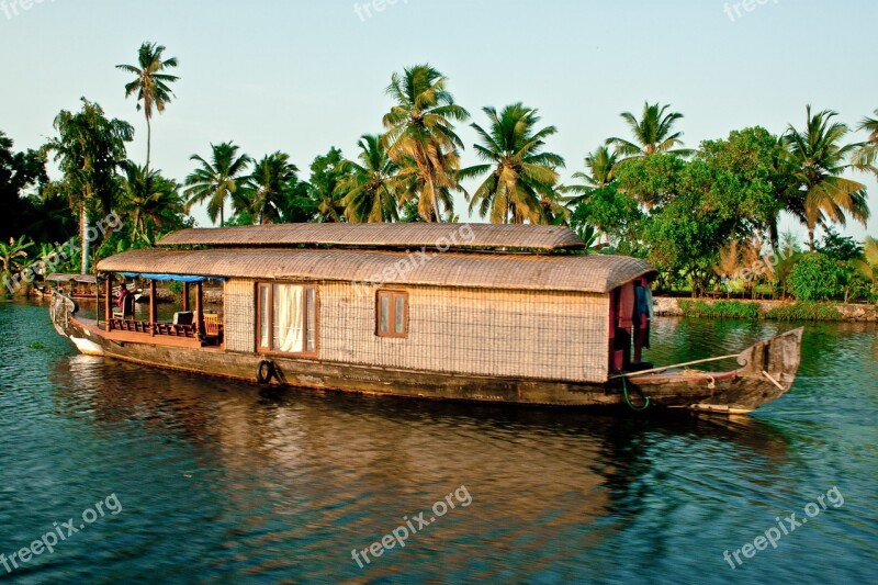 Backwaters India Kerala Water Palm