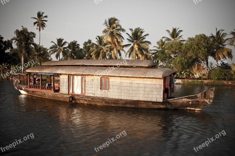 Backwaters India Kerala Water Palm