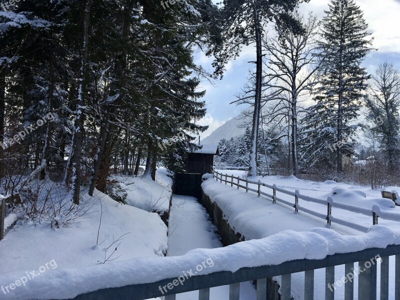 Wintry Channel Winter Nature Landscape