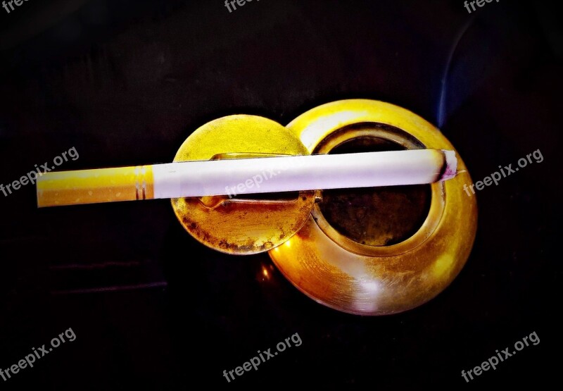 Cigarette Tobacco Pocket Ashtray Brass Smoking Cultivated