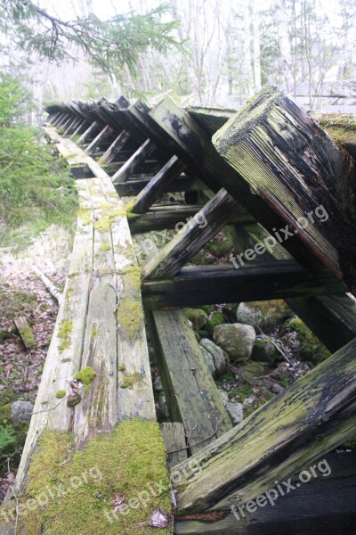 Vintage Logging Old Damaged Channel