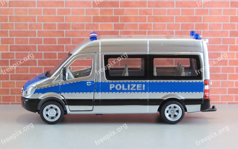 Model Car Auto Police Car Police Team Bus