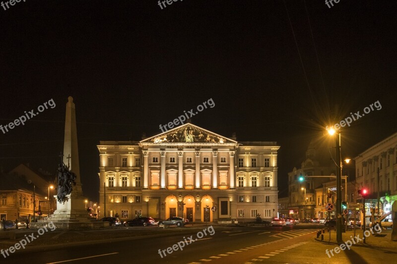 Building Theater Arad Theater At Night Night