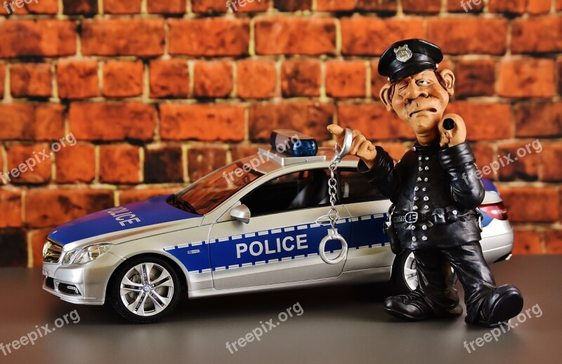 Police Cop Police Check Mercedes Benz Figure