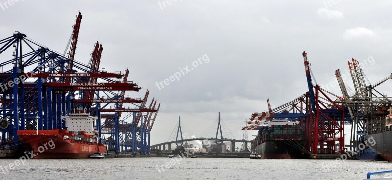 Hamburg Port Ship Container Port Crane