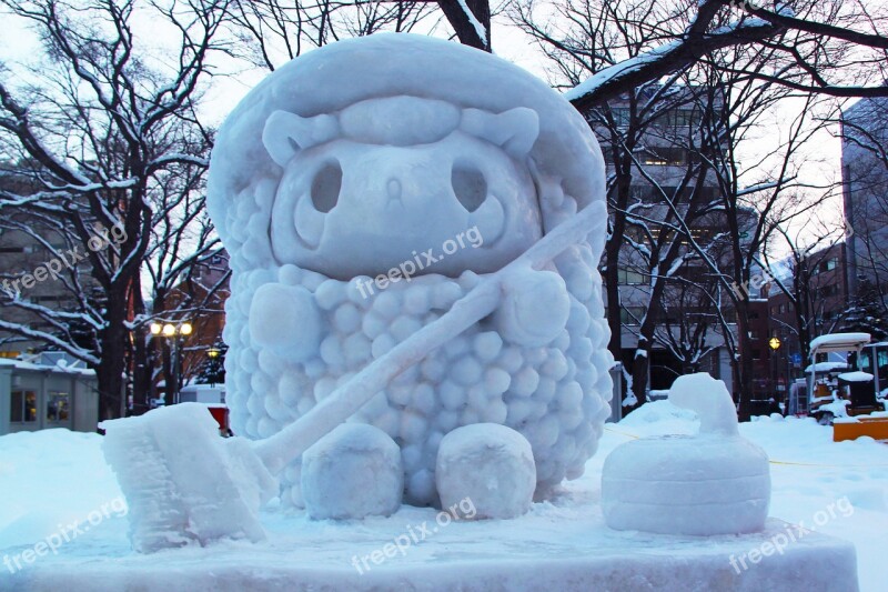 Snow Carving Snow Art Festival Yearly Sculpture