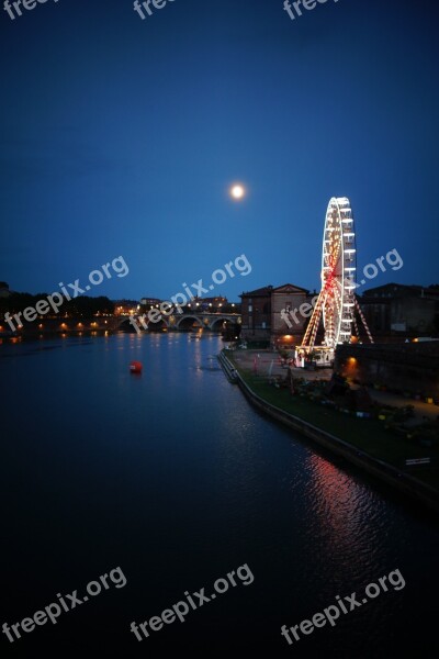 Toulouse Night Ferris Wheel Moon River