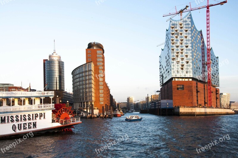 Hamburg Germany Landmark Harbor River