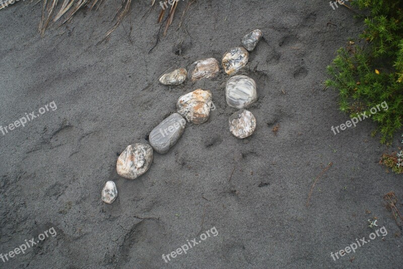 Stone Arrow Beach Rocks Symbol