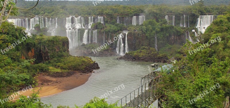 Queen Of Waterfalls Triple Frontier Cataracts Brazil Mouth Iguaçu