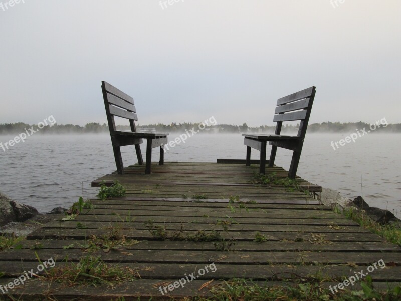 Lake Fog Summer Autumn Landscape