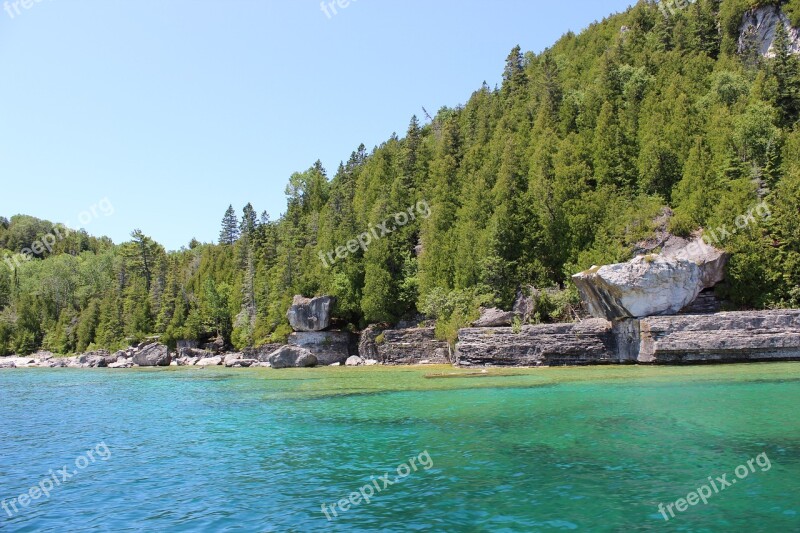 Flowerpot Island Georgian Bay Ontario Translucent Waters Free Photos