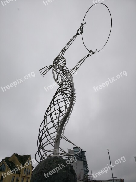 Ireland Belfast Statue Metal Nuala With The Hula