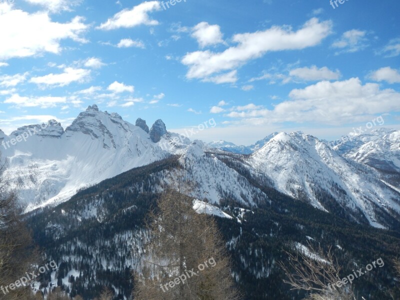 Mountain Snow Sky Mountains Winter