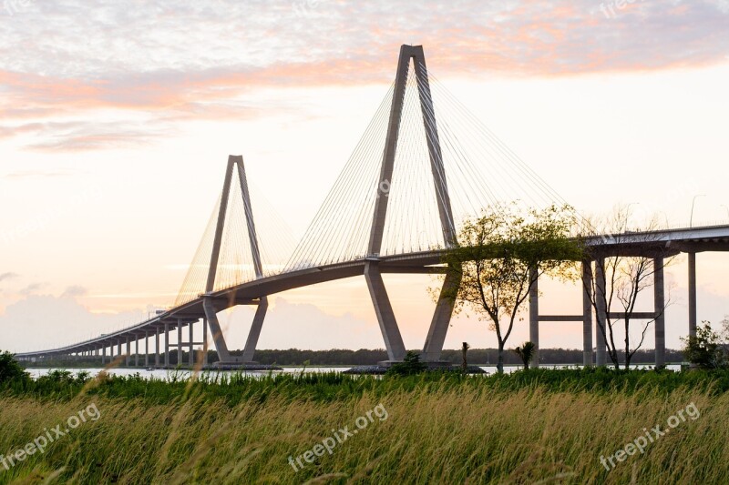 Bridge Charleston South Southern Sunset