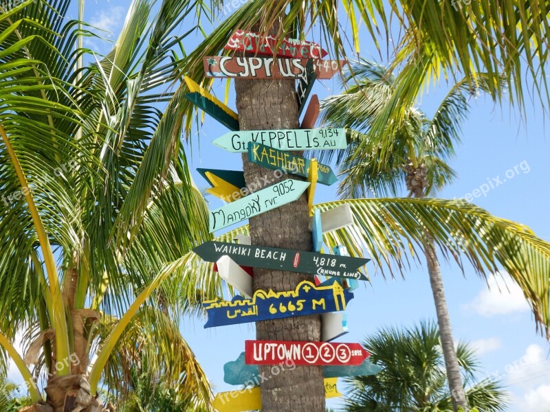 Florida Keeps Easy-going Directional Arrows Palm Trees