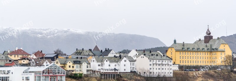 Norway Coast ålesund Mountains Architecture Scandinavia