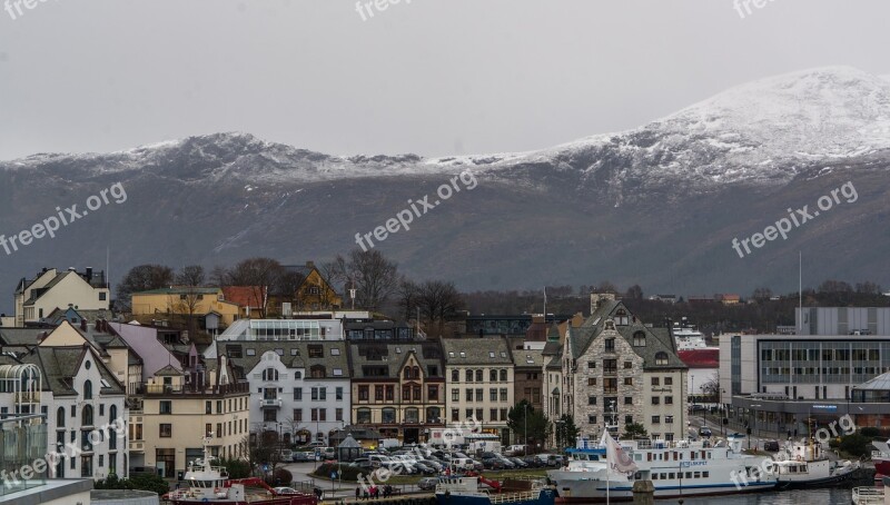 Norway Coast ålesund Mountains Architecture Scandinavia