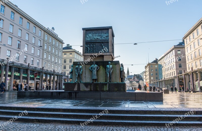 Bergen Norway Statue City Europe