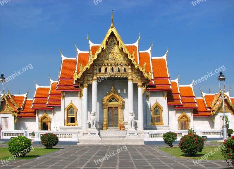 Thailand Temple Marble Temple Wats Buddhist Buddhism