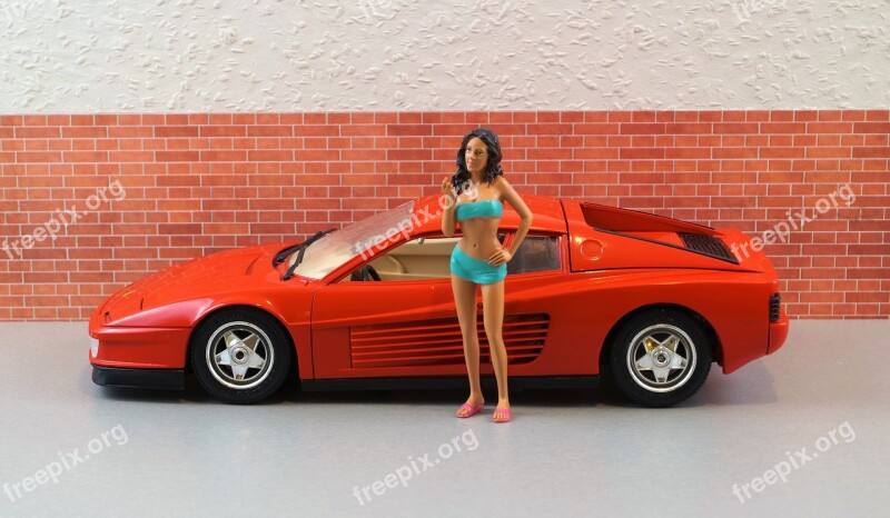 Model Car Ferrari Testarossa Sporty Red