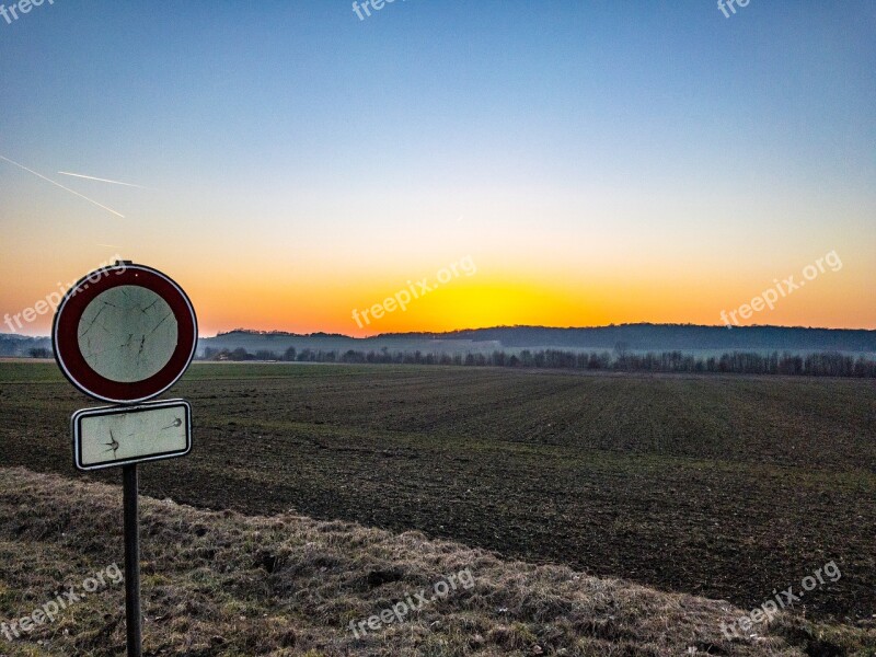 Sunset Sun Winter Landscape Sky