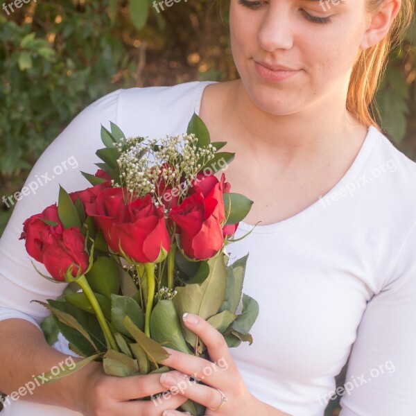 Flowers Roses Red Valentine Wedding