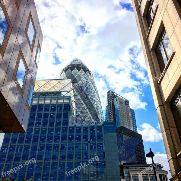 London Gherkin City Building England